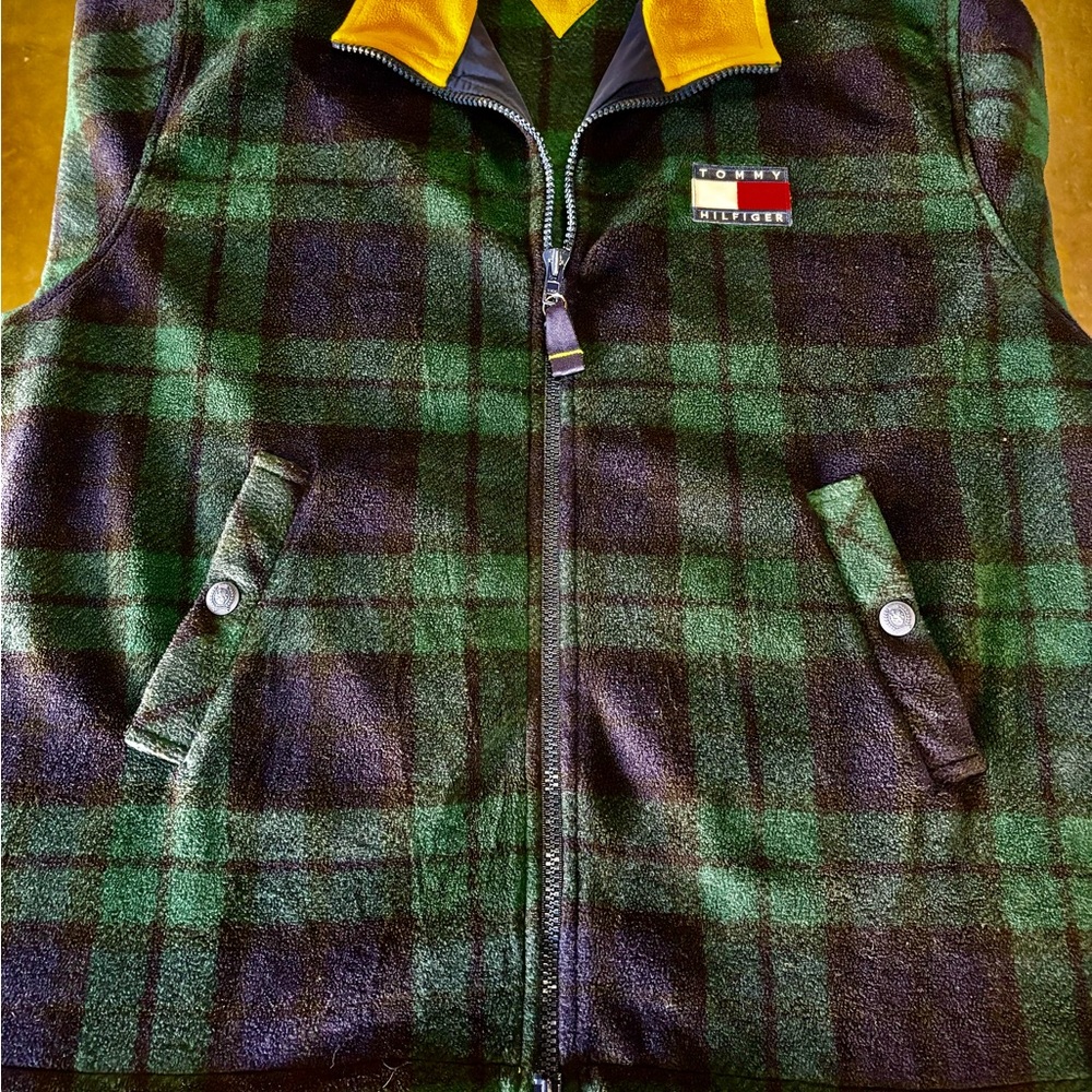 Vintage Tommy Hilfiger 90s color block Mens Logo Fleece A0010